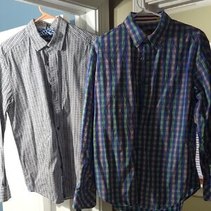 Men's Robert Graham Plaid Shirts, Amazing Quality And You Get Both!! L SIZE